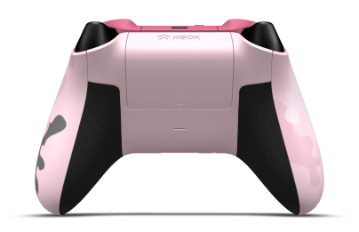 Controller with Sandglow Camo body, Carbon Black D-pad, and Carbon Black thumbsticks - back view