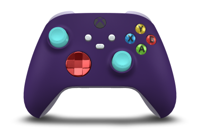 Xbox Wireless Controller - Body: Astral Purple, D-Pads: Oxide Red (Metallic), Thumbsticks: Glacier Blue