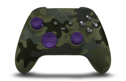 Xbox Wireless Controller - Body: Forest Camo, D-Pads: Astral Purple, Thumbsticks: Astral Purple