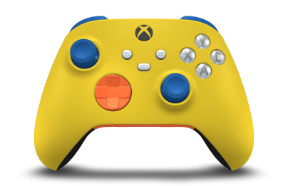 Xbox Wireless Controller - Body: Lightning Yellow, D-Pads: Zest Orange, Thumbsticks: Shock Blue