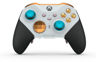 Xbox Elite ワイヤレスコントローラー シリーズ 2 - Core - Behuizing voorzijde: Robotwit + rubberen handvatten, D-pad: Facet, Soft Orange (Metal), Behuizing achterzijde: Robotwit + rubberen handvatten