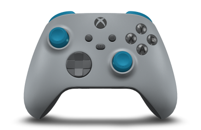 Xbox vezeték nélküli kontroller - Corpo: Ash Grey, Botões Direcionais: Cinzento Tempestade, Manípulos Analógicos: Azul Mineral