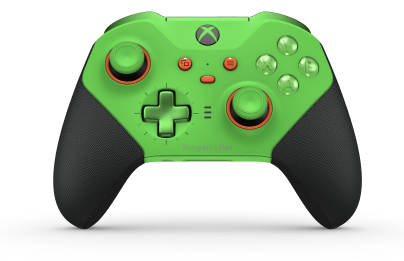 Xbox Elite Wireless Controller Series 2 - Core - Korpus: Velocity Green + Rubberized Grips, Pad kierunkowy: Wersja typu krzyż, dziarska zieleń (wariant metaliczny), Tył: Velocity Green + Rubberized Grips