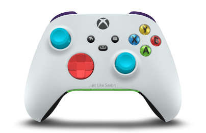 Xbox Wireless Controller - Body: Robot White, D-Pads: Pulse Red, Thumbsticks: Dragonfly Blue