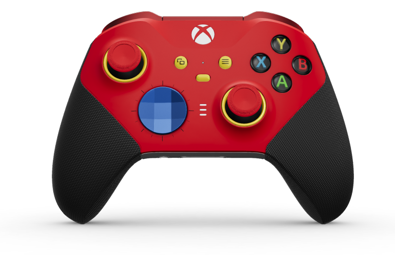 Xbox Elite Wireless Controller Series 2 - Core - Corps: Pulse Red + poignées caoutchoutées, BMD: Facette, Photon Blue (métal), Arrière: Robot White + poignées caoutchoutées