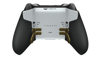 Xbox Elite Wireless Controller Series 2 - Core - Corps: Robot White + poignées caoutchoutées, BMD: Facette, Gold Matte (métal), Arrière: Robot White + poignées caoutchoutées