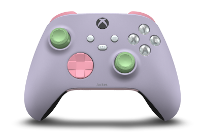 Xbox Wireless Controller - Corpo: Roxo suave, Botões Direcionais: Rosa Retro, Manípulos Analógicos: Verde suave
