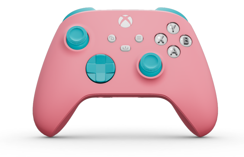 Xbox Wireless Controller - Hoofdtekst: Retro-roze, D-Pads: Libelleblauw, Duimsticks: Libelleblauw