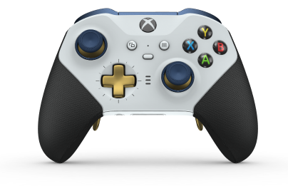 Xbox Elite Wireless Controller Series 2 - Core - Behuizing voorzijde: Robotwit + rubberen handvatten, D-pad: Cross, Gold Matte (Metal), Behuizing achterzijde: Robotwit + rubberen handvatten