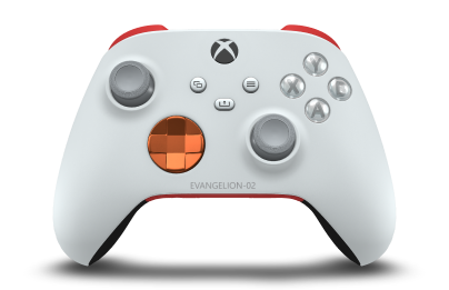 Xbox ワイヤレス コントローラー - Body: Robot White, D-Pads: Zest Orange (Metallic), Thumbsticks: Ash Gray