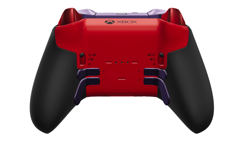 Xbox Elite Wireless Controller Series 2 - Core - Body: Astral Purple + Rubberized Grips, D-pad: Cross, Pulse Red (Metal), Back: Pulse Red + Rubberized Grips