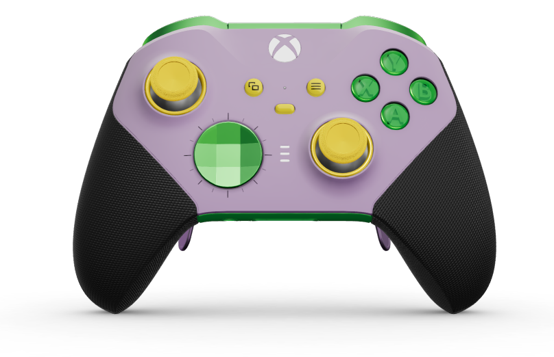 Xbox Elite Wireless Controller Series 2 - Core - Fremsida: Soft Purple + gummerat grepp, Styrknapp: Facetterad, Velocity Green (Metall), Tillbaka: Velocity Green + gummerat grepp