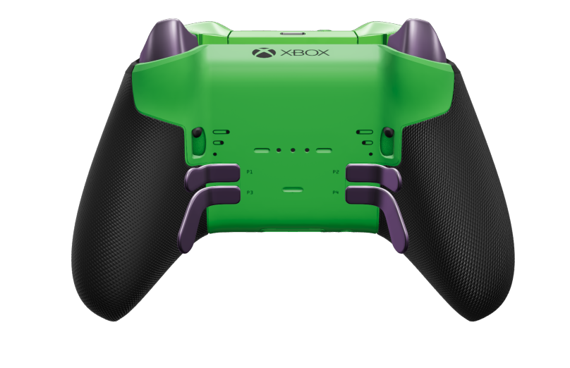 Xbox Elite Wireless Controller Series 2 - Core - Corpo: Roxo Suave + Pegas em Borracha, Botão Direcional: Facetado, Velocity Green (Metal), Traseira: Verde Veloz + Pegas em Borracha