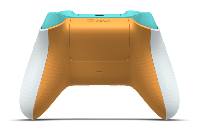 Mando inalámbrico Xbox - Hoveddel: Robothvid, D-blokke: Storm Grey, Thumbsticks: Blød orange