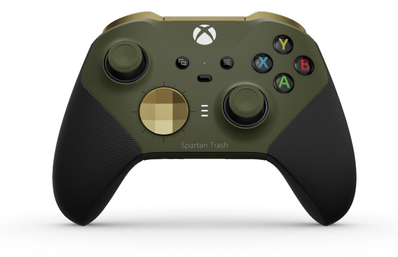 Xbox Elite Wireless Controller Series 2 - Core - Body: Nocturnal Green + Rubberized Grips, D-pad: Faceted, Hero Gold (Metal), Back: Nocturnal Green + Rubberized Grips