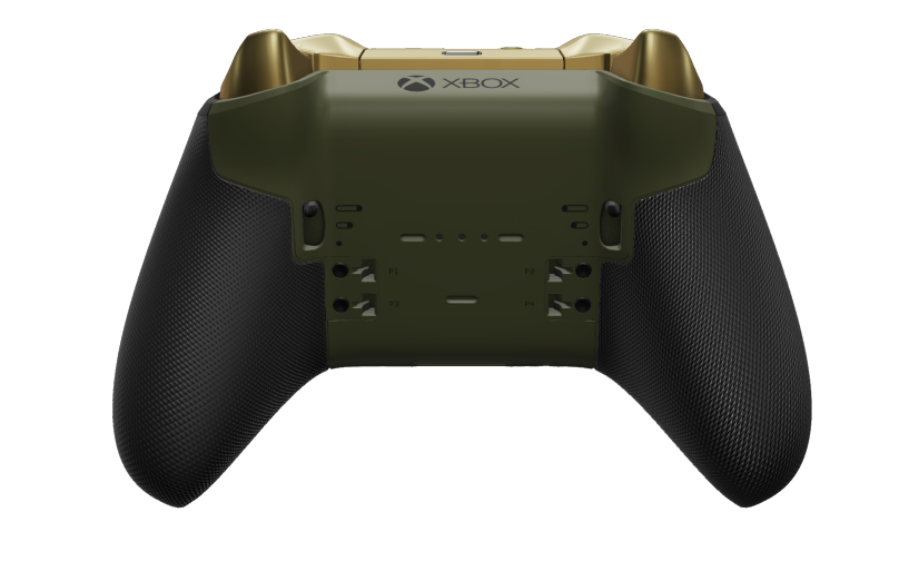 Xbox Elite Wireless Controller Series 2 - Core - Body: Nocturnal Green + Rubberised Grips, D-pad: Faceted, Hero Gold (Metal), Back: Nocturnal Green + Rubberised Grips