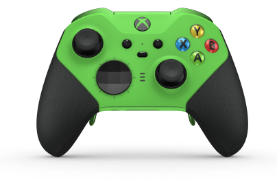 Xbox Elite draadloze controller Series 2 - Core - Corps: Velocity Green + Rubberized Grips, BMD: Facette, Carbon Black (métal), Arrière: Velocity Green + Rubberized Grips