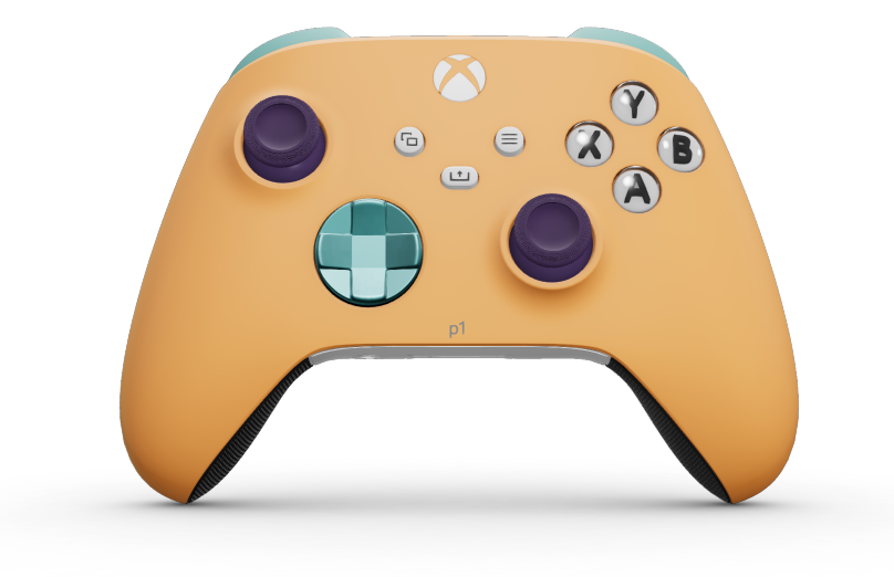 Controller Wireless per Xbox - Body: Soft Orange, D-Pads: Glacier Blue (Metallic), Thumbsticks: Astral Purple