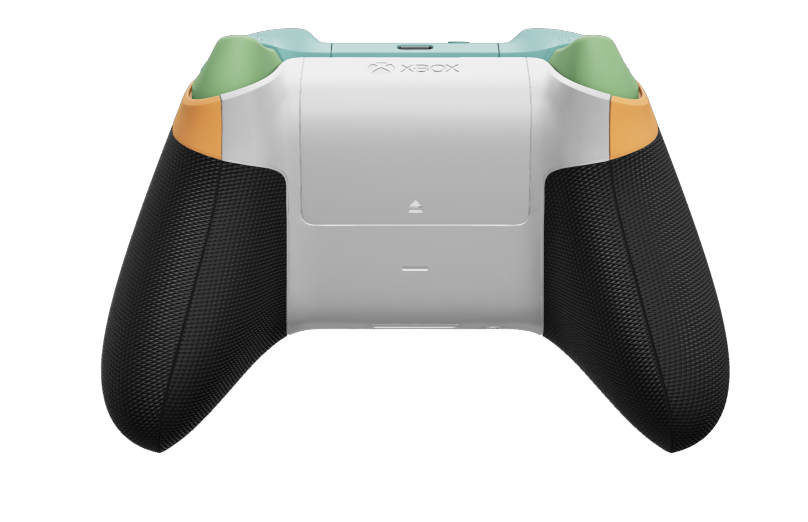 Controller Wireless per Xbox - 몸체: 소프트 오렌지, 방향 패드: 글레이셔 블루(메탈릭), 엄지스틱: 아스트랄 퍼플