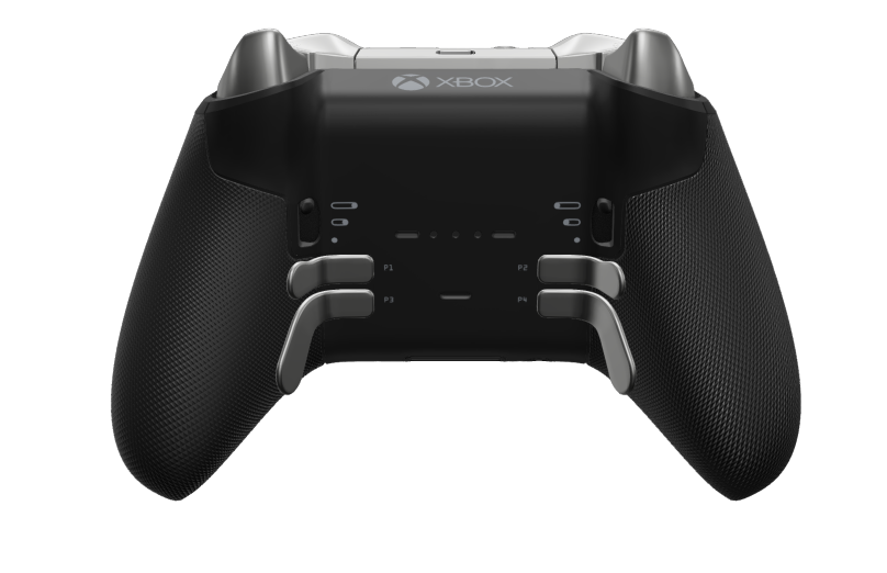 Xbox Elite Wireless Controller Series 2 - Core - Body: Carbon Black + Rubberized Grips, D-pad: Faceted, Bright Silver (Metal), Back: Carbon Black + Rubberized Grips