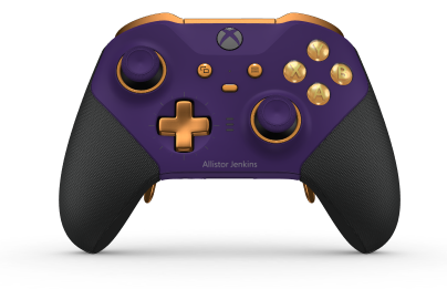Xbox Elite Wireless Controller Series 2 – Core - Body: Astral Purple + Rubberized Grips, D-pad: Cross, Soft Orange (Metal), Back: Astral Purple + Rubberized Grips