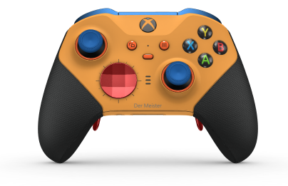 Xbox Elite Wireless Controller Series 2 - Core - Behuizing voorzijde: Zacht oranje + rubberen handvatten, D-pad: Facet, Pulse Red (Metal), Behuizing achterzijde: Zacht oranje + rubberen handvatten