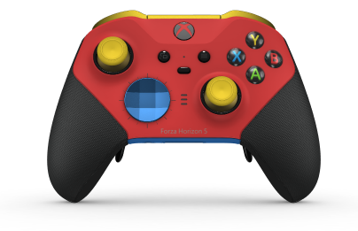 Xbox Elite Wireless Controller Series 2 - Core - Corps: Pulse Red + poignées caoutchoutées, BMD: Facette, Photon Blue (métal), Arrière: Shock Blue + poignées caoutchoutées