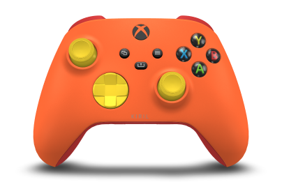 Trådløs Xbox-controller - 몸체: 제스트 오렌지, 방향 패드: Lighting Yellow, 엄지스틱: Lighting Yellow