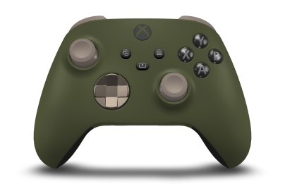 Xbox Wireless Controller - Korpus: Nocna zieleń, Pady kierunkowe: Ciepłe złoto, Drążki: Pustynny brąz