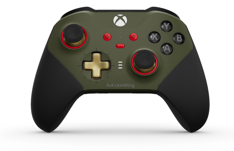 Xbox Elite Wireless Controller Series 2 - Core - Behuizing voorzijde: Nachtelijk groen + rubberen handvatten, D-pad: Cross, Hero Gold (metaal), Behuizing achterzijde: Nachtelijk groen + rubberen handvatten