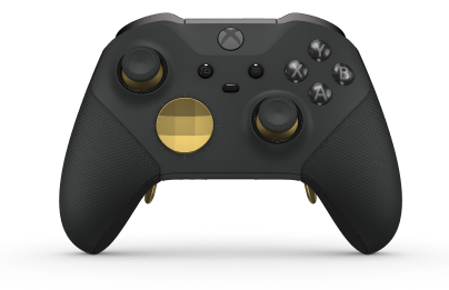Xbox Elite Wireless Controller Series 2 - Core - Body: Carbon Black + Rubberised Grips, D-pad: Facet, Gold Matte (Metal), Back: Carbon Black + Rubberised Grips