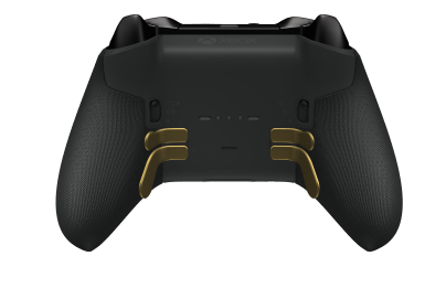 Xbox Elite Wireless Controller Series 2 - Core - Corps: Carbon Black + poignées caoutchoutées, BMD: Facette, Gold Matte (métal), Arrière: Carbon Black + poignées caoutchoutées