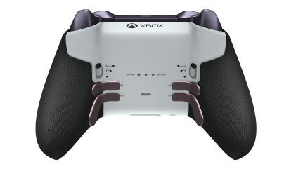 Xbox Elite 無線控制器 Series 2 - Core - Behuizing voorzijde: Zacht roze + rubberen handvatten, D-pad: Facet, Storm Gray (Metal), Behuizing achterzijde: Robotwit + rubberen handvatten