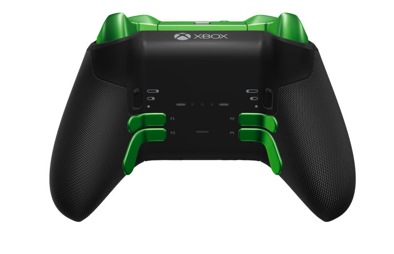 Xbox Elite Wireless Controller Series 2 - Core - Body: Carbon Black + Rubberized Grips, D-pad: Faceted, Velocity Green (Metal), Back: Carbon Black + Rubberized Grips