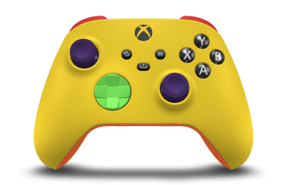 Xbox Wireless Controller - Body: Lighting Yellow, D-Pads: Velocity Green, Thumbsticks: Astral Purple