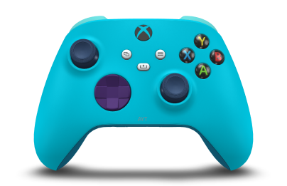 Xbox Wireless Controller - 몸체: 드래곤플라이 블루, 방향 패드: 아스트랄 퍼플, 엄지스틱: 미드나잇 블루