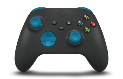 Xbox Wireless Controller - Framsida: Kolsvart, Styrknappar: Mineralblå, Styrspakar: Mineralblå
