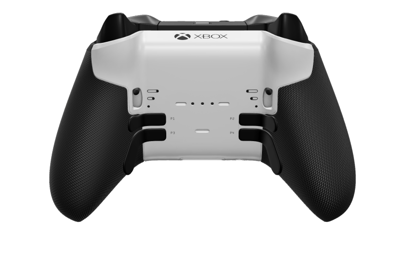 Xbox Elite Wireless Controller Series 2 - Core - Corps: Robot White + poignées caoutchoutées, BMD: À facettes, Carbon Black (métal), Arrière: Robot White + poignées caoutchoutées
