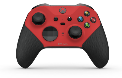 Xbox Elite Wireless Controller Series 2 - Core - Behuizing voorzijde: Pulsrood + rubberen handvatten, D-pad: Facet, Carbon Black (Metal), Behuizing achterzijde: Carbonzwart + rubberen handvatten