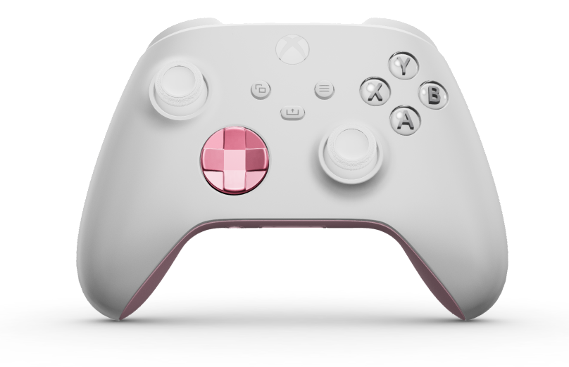 Xbox ワイヤレス コントローラー - Hoofdtekst: Robot White, D-Pads: Retro-roze (metallic), Duimsticks: Robot White