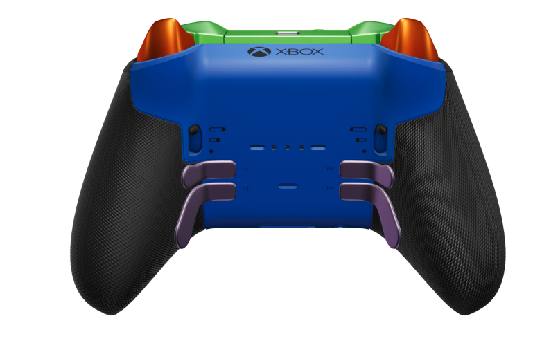 Xbox Elite Wireless Controller Series 2 - Core - Body: Astral Purple + Rubberized Grips, D-pad: Faceted, Velocity Green (Metal), Back: Shock Blue + Rubberized Grips