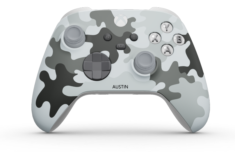 Xbox Wireless Controller - Text: Arktis Camouflage, Steuerkreuze: Sturmgrau, Analogsticks: Ash Grey