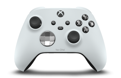 Xbox Wireless Controller - Brödtext: Robotvit, Styrknappar: Sterlingsilver, Styrspakar: Kolsvart