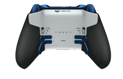 Xbox Elite Series 2 – Core vezeték nélküli kontroller - Body: Robot White + Rubberized Grips, D-pad: Facet, Photon Blue (Metal), Back: Robot White + Rubberized Grips