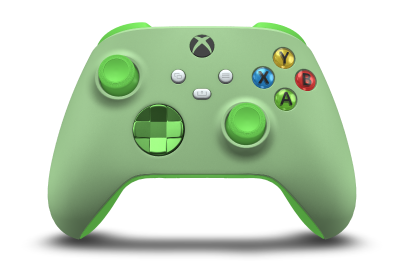 Xbox ワイヤレス コントローラー - Hoofdtekst: Zachtgroen, D-Pads: Velocity-groen (metallic), Duimsticks: Velocity Green