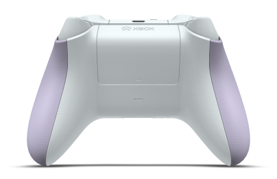 Controller with Soft Purple body, Robot White D-pad, and Storm Grey thumbsticks - back view