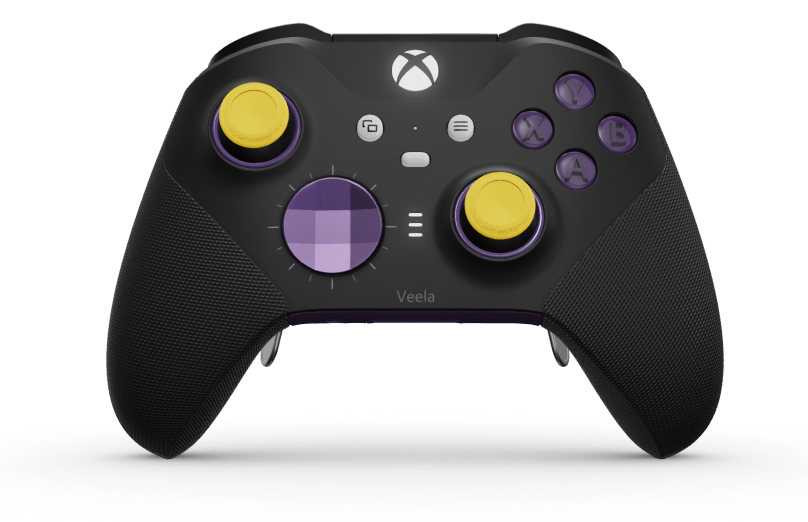 Xbox Elite draadloze controller Series 2 - Core - Body: Carbon Black + Rubberised Grips, D-pad: Facet, Astral Purple (Metal), Back: Astral Purple + Rubberised Grips