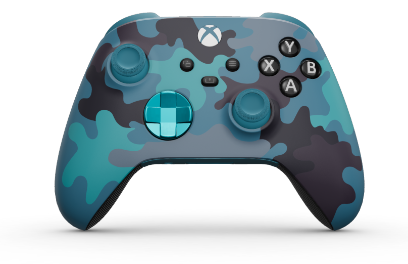 Xbox Wireless Controller - Corps: Mineral Camo, BMD: Dragonfly Blue (métallique), Joysticks: Mineral Blue