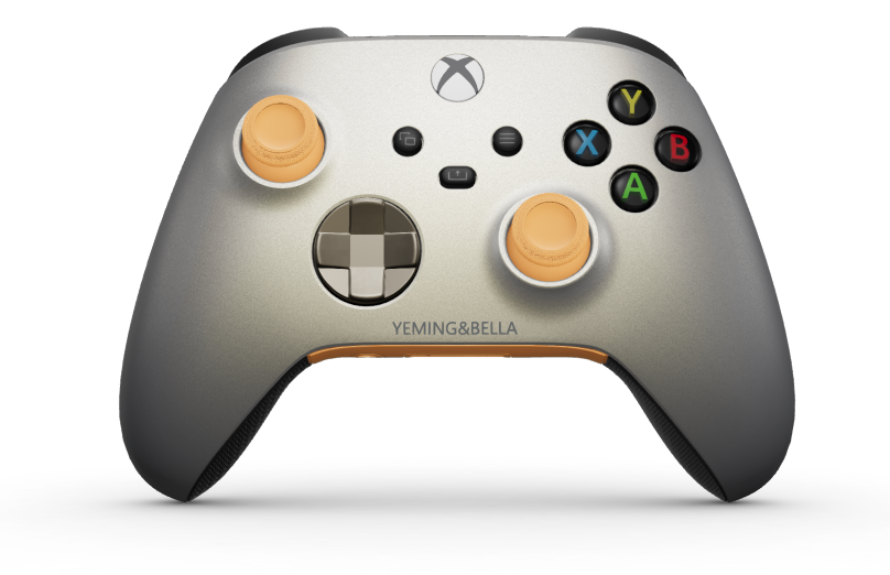Xbox 無線控制器 - Runko: Lunar Shift, Suuntaohjaimet: Aavikko (metallinen), Peukalosauvat: Pehmeä oranssi