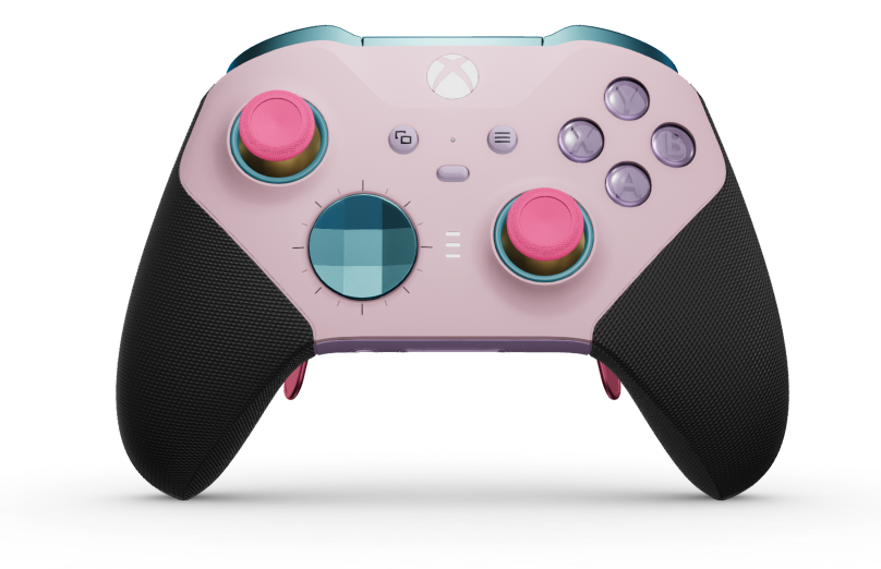 Xbox Elite Wireless Controller Series 2 - Core - Body: Soft Pink + Rubberized Grips, D-pad: Faceted, Mineral Blue (Metal), Back: Soft Purple + Rubberized Grips